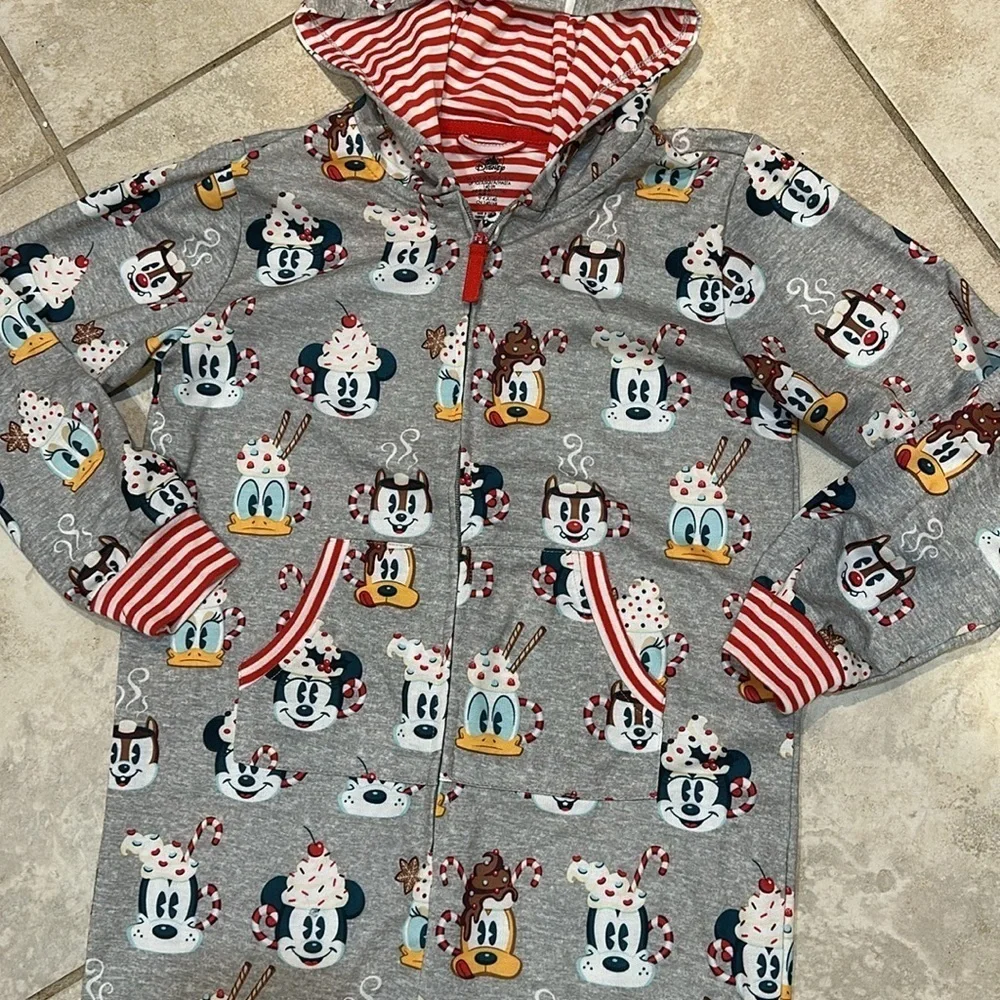 NEW! Disney Parks Holiday Snacks Mickey Ears Pajama Onesie 10 Christmas PJs